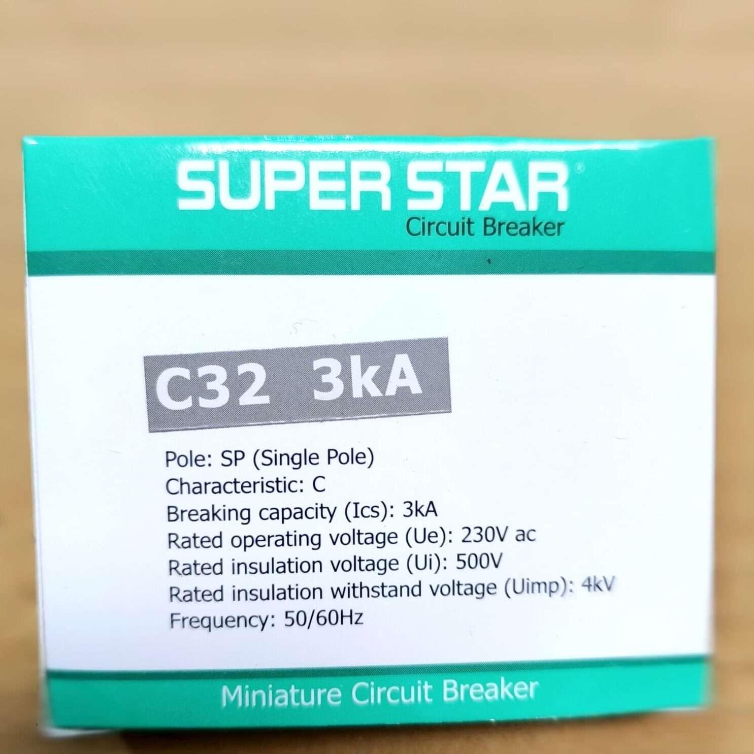 Super Star 32A SP Circuit Breaker Super Star 32A SP Circuit Breaker